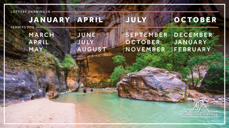 When to apply for Zion National Park hiking permits
